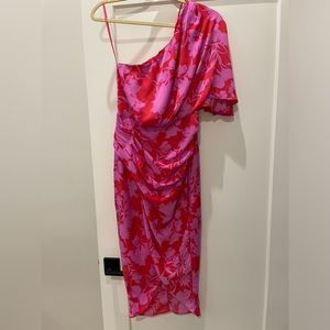 Do + Be cocktail dress - poppy red and fuschia floral